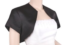 BLACK SATIN PROM/WEDDING SHRUG