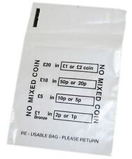 Plastic Coin Bags - No Mixed Coin Bags Pounds Sterling Retail Bags 