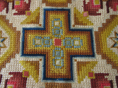 Antique wool tapestry - antique, w/