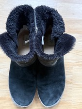 UGG Black Suede Shearling Ankle Boots with Toggle – Warm & Cosy