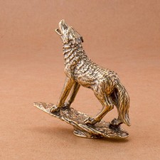 Brass Wolf Statue Animals