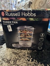 Russell Hobbs 9L Three-Tier Food Steamer with Rice Vegetable Egg Function White