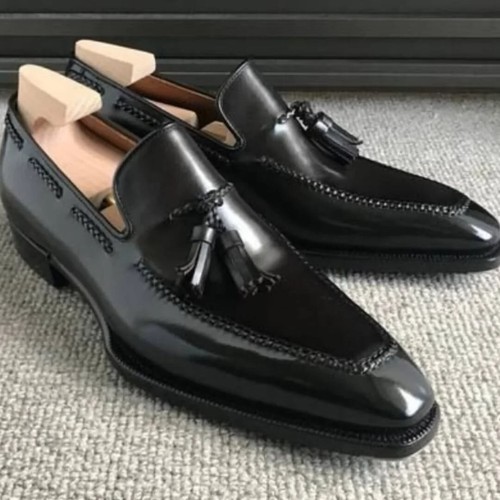 Handmade men black leather - handmade,