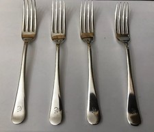 4 X MAPPIN & WEBB Princes Plate 18cm Silver Plated Dinner Dessert Forks Cutlery