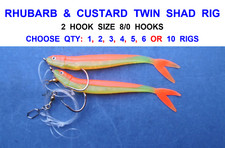 RHUBARB & CUSTARD TWIN SHAD RIG 2 HOOK # 8/0 COD POLLOCK LING SEA FISHING TACKLE