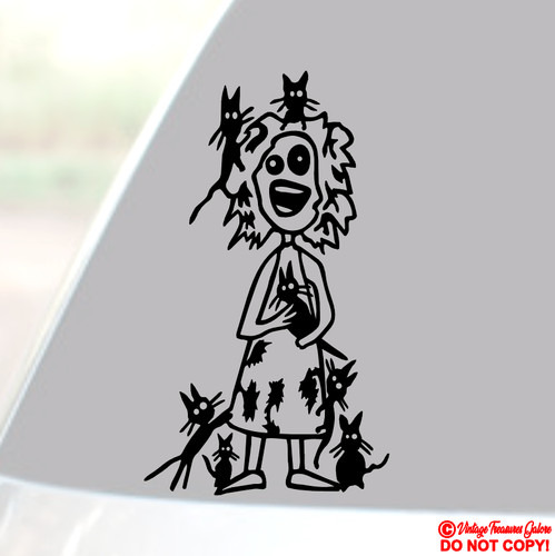 Crazy cat lady vinyl - lady, decal
