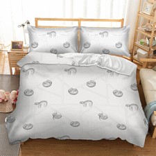 Sloth White Duvet Cover Quilt