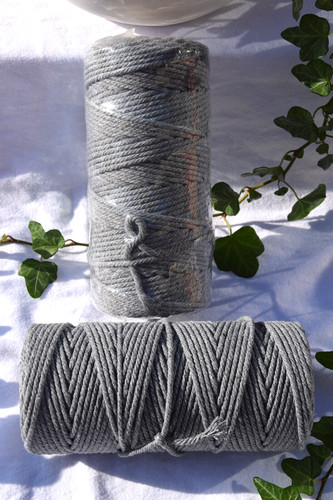 Macrame grey 3mm 100m yarn - grey,
