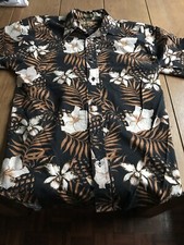 Hibiscus Flower Black Hawaiian Shirt, Carhartt, Stussy,