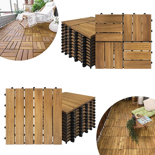 Acacia wood interlocking deck - wood,
