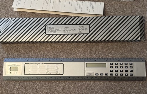 Vintage ruler calculator clock - vintage,