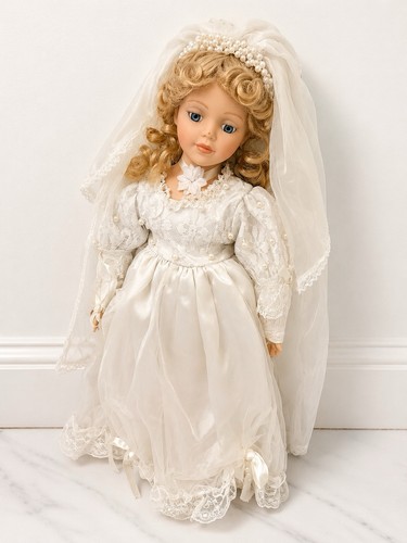 Vintage porcelain doll - porcelain, with