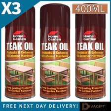 3 x TEAK OIL SPRAY 400ML FOR