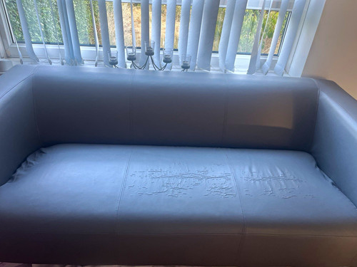 Argos grey leather seater - argos,