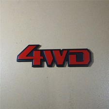1x 3D Red Black 4WD Metal Badge Decal Emblem Sticker Brand New 3D AWD Racing Car