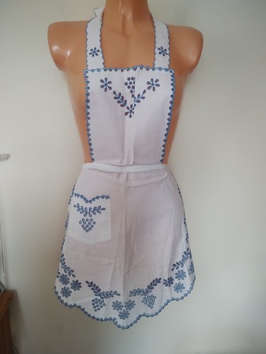 Vintage white cotton blue - cotton,