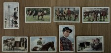 A Collection of Eight Gallaher Racing Scenes Cigarette Cards