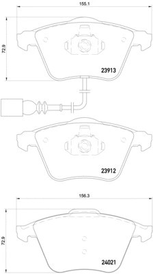 Front brake pad set - pad, disc