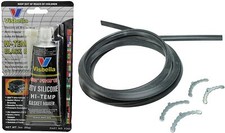 Door Seal 4 Sided Gasket Rounded Corner Clips + Sealant for AEG ZANUSSI Oven