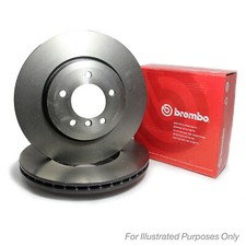 2x Brake Discs Vented Grooved