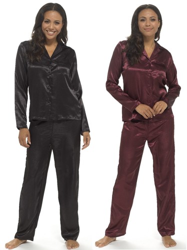 Ladies satin pyjamas silky - ladies,