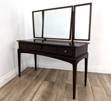 DRESSING TABLE Stag Minstrel Triple Tilting Mirror 3 Drawer Mahogany Retro 1980s