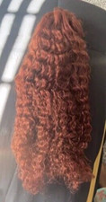 Renee red auburn brown afro kinky curly long 100%  human Hair lace front Wig