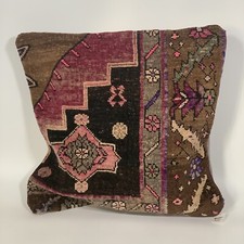 Vintage Wool Turkish Hand Woven Old Kilim Cushion Covers 60x60cm