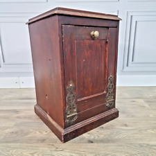Antique Bedside Table Coal Scuttle Cabinet Wooden Purdonium - Edwardian
