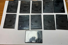 11 x Black Single DVD Case Cases 7mm Spine Slimline Clear Front Cover Sleeve