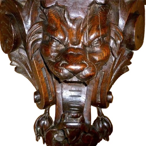 French antique carved - wood, oak