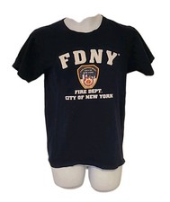 FDNY -  Blue Crew Neck "Official Licensed" Short Sleeved  T-shirt Size S