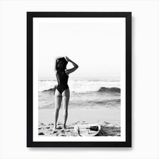 Surfer Girl Art Print Framed