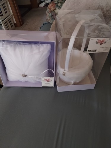 White satin wedding flower - white,