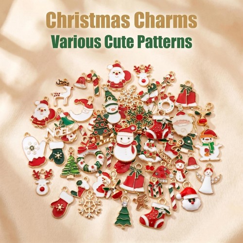 Christmas enamel charms - christmas,