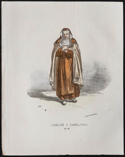 1862 carmelite nun colored - carmelite,