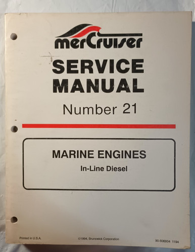 Mercruiser 806934 1994 - 90-806934, 11/1994