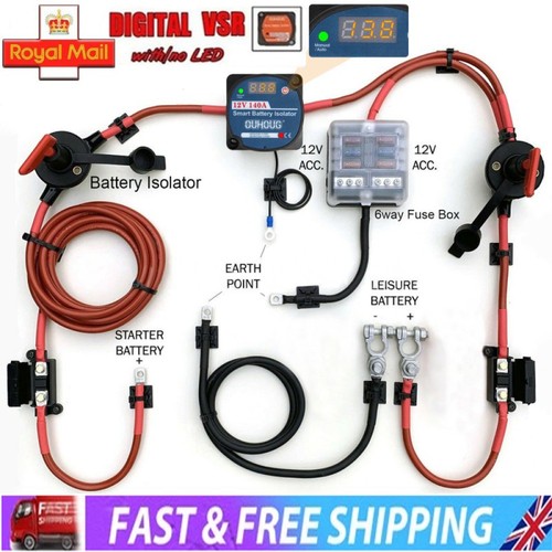 Split battery charge relay kit - battery,