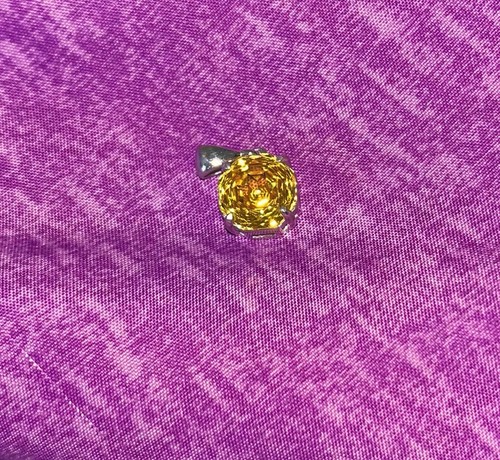 Round gold tone charm pendant - tone,