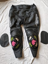 RST Ladies 1936  Leather motorcycle trousers UK 16 XL 34" W Reg Leg Sliders