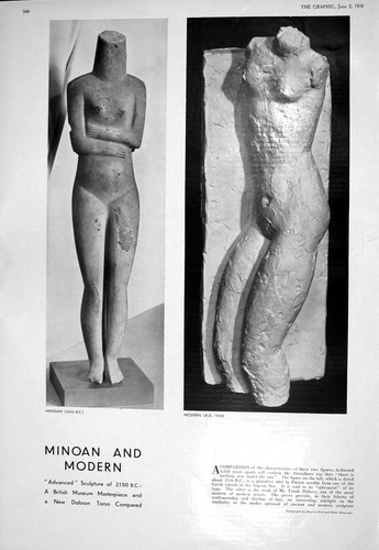 Old 1930 sculpture minoan - old,