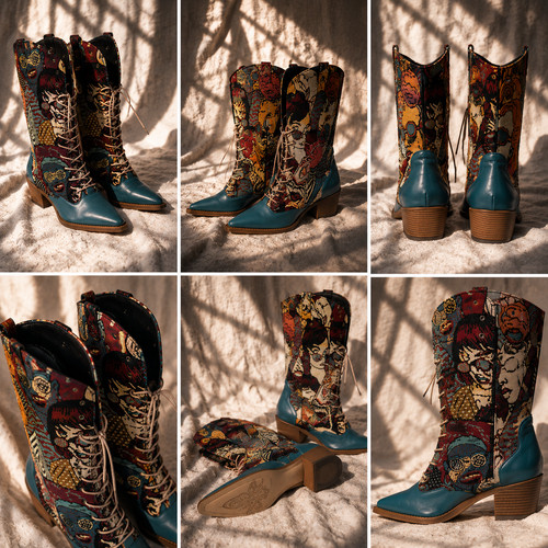 Turquoise comic style - , cowboy