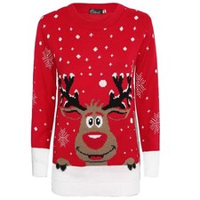 Christmas Unisex Knitted Retro Sweater Jumper Xmas Santa Novelty Fairisle LS