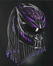 FREE SHIPPING PREDATOR HELMET CUSTOM PURPLE FIRE ( DOT & ECE CERTIFIED )