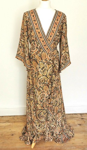 Long wrap dress - , brown