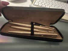 Parker Pen Set 75 Cisele In Case - Pencil, Pen And Fountain pen Plus Spare Nib