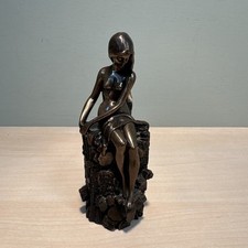 Bronze Wood Nymph Giovanni Schoeman Female Nude Statue 1976 See Photos & Desc