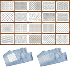 Sashiko Stencil Set 20 Piece Plastic Templates Geometric Patterns Hand Quilting 