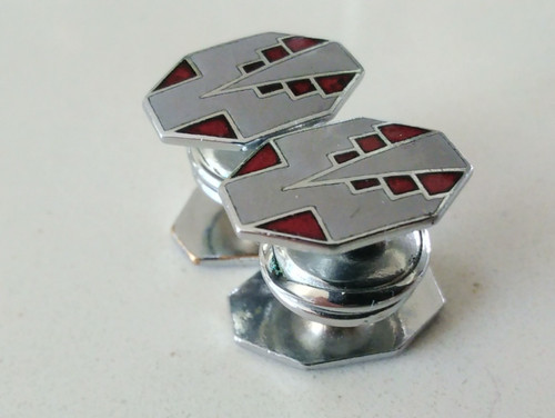 Art deco cufflinks red - art,
