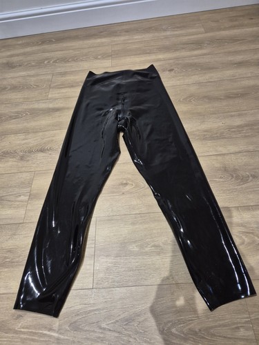 Black latex high - high, waist